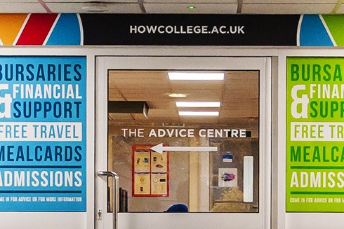 Interior of Heart of Worcestershire College Worcester advice centre