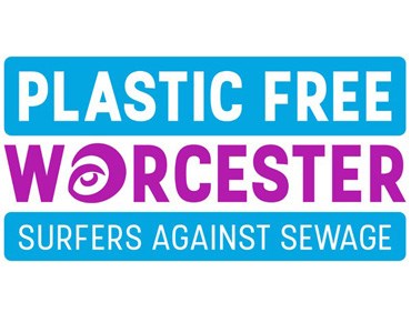 Image with the text: Plastic Free Worcester Surfers Against Sewage