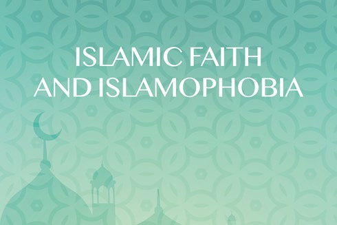 Graphic reading 'Islamic faith & islamophobia'.