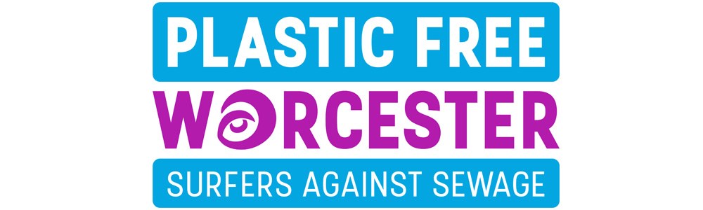 Plastic Free Worcester Surfers Against Sewage blue and purple logo