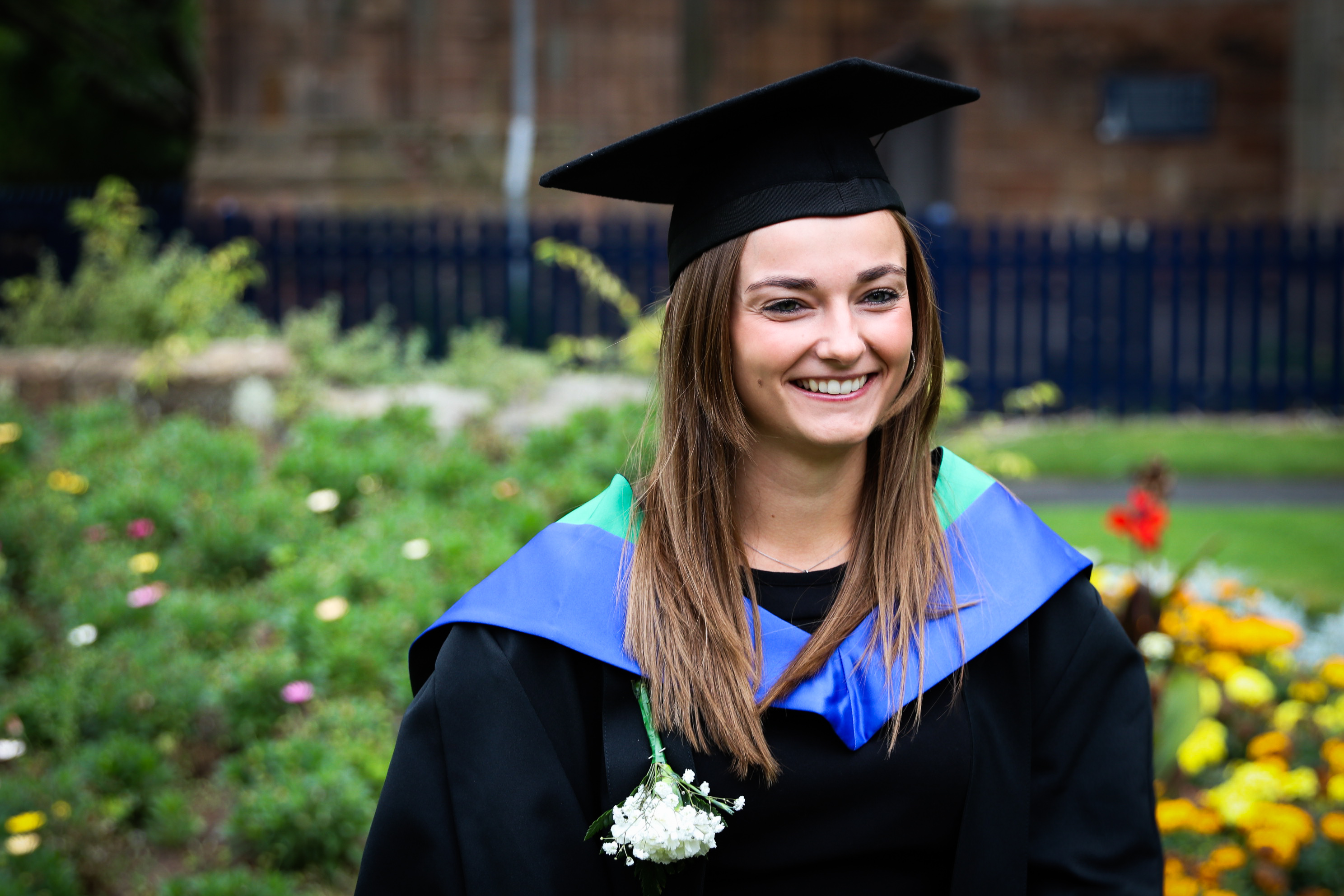 Front camera shot of student Jay-Leanne Ellis at HoW College's 2019 Graduation ceremony