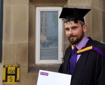 Ex HoW College Access to HE student graduating at Manchester University